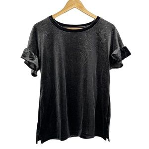 Old Navy Black Sparkle Short Sleeve Shirt with Sparkles | Size: Medium